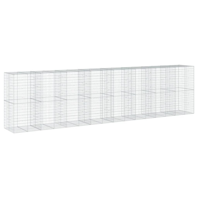 Gabion Basket Silver Galvanized Iron Extra Large Durable Outdoor Planter Garden, 39.4" H x 31.5" W x 78.7" D