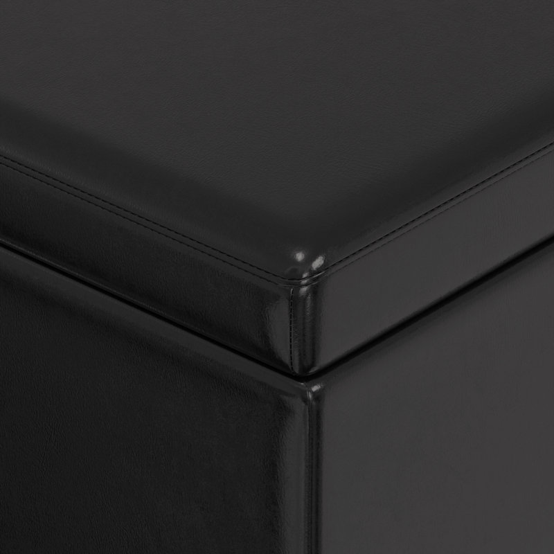 Très grand banc repose-pieds avec rangement, Noir