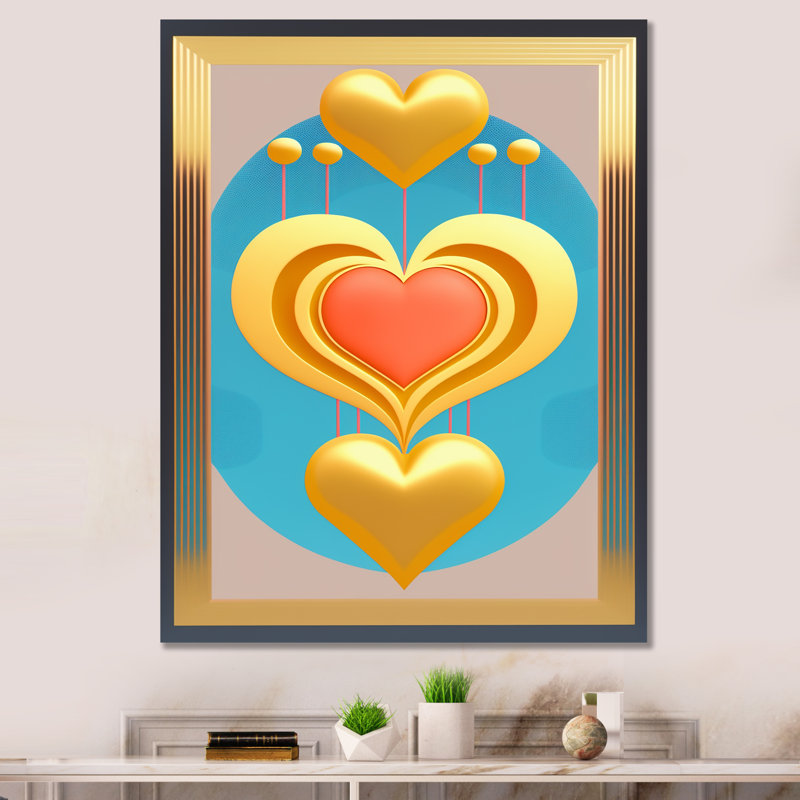 Brillant cœur rouge contemporain II - décoration murale abstraite romantique en métal - MT81329, H 40 po x l 30 po x P 1 po
