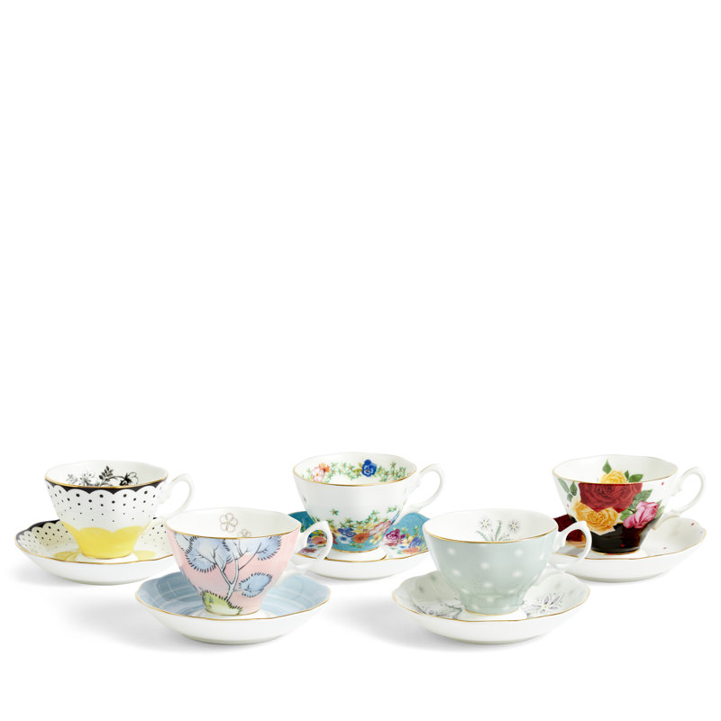 Royal Albert 100 Years Teacup & Saucer 1920 - 1960, Set of 5
