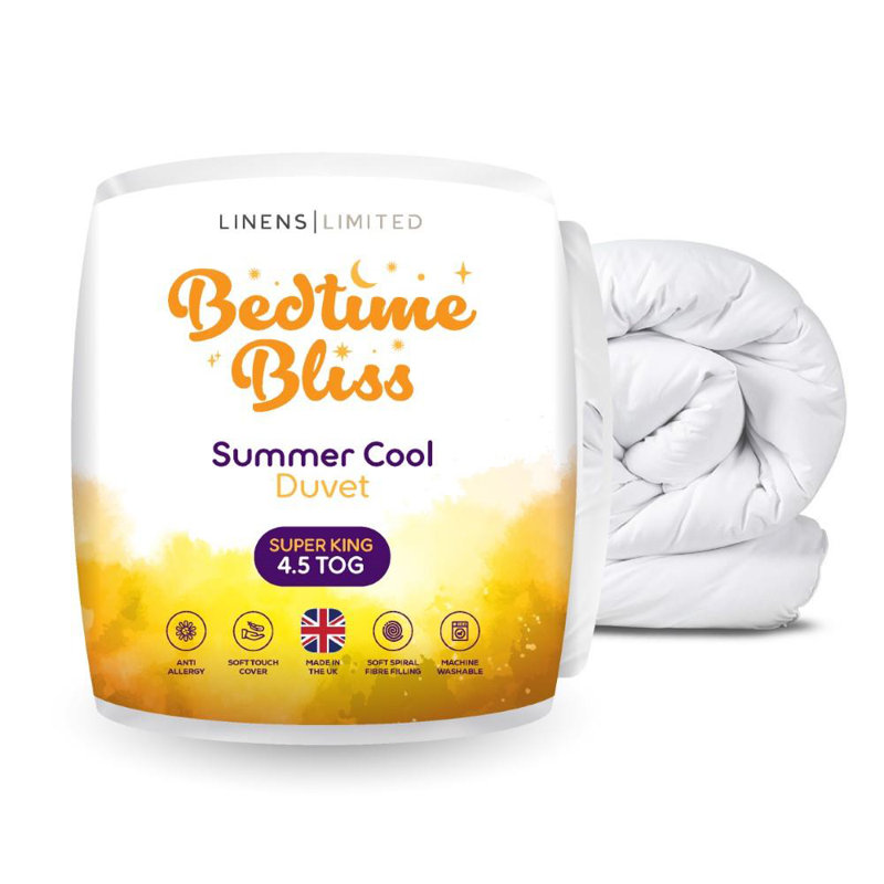 Linens Limited Bedtime Bliss Duvet, Made in the UK, All Year Round Quilt, Soft and Comfy, Hollowfibre, Machine Washable