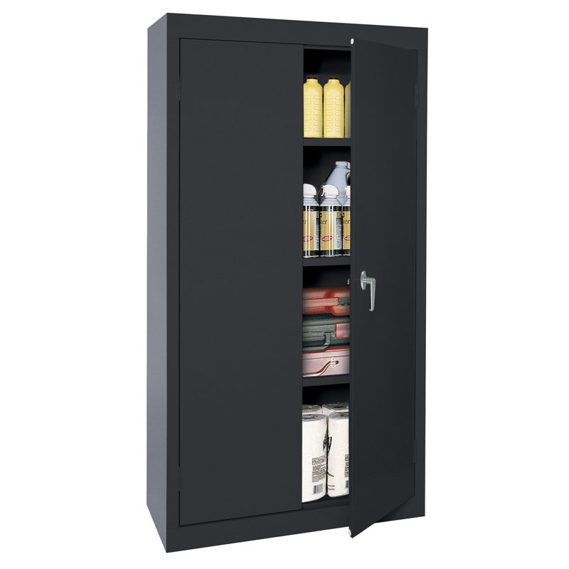 Black 66'' Freestanding Lockable Steel Office Cabinet