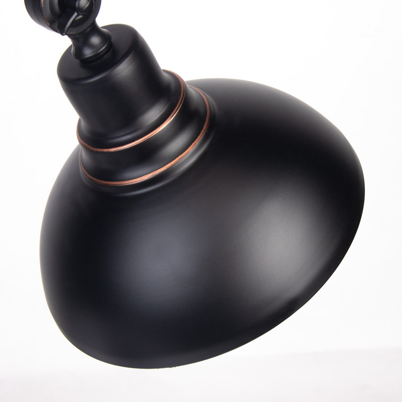 Lampe de bureau industrielle, lampe de bureau de style campagnard noir, lampes de table modernes rustiques réglables, lampes de bureau rétro en métal E26 pour dortoir de salon de bureau (ampoule non incluse)