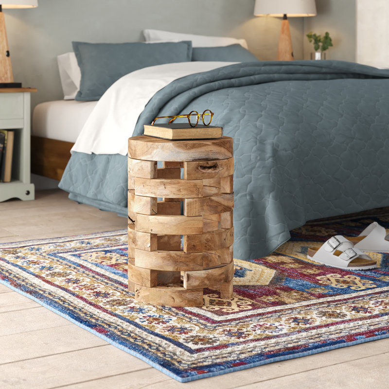 Tabouret décoratif en bois massif, Brun