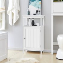 RUILOGOD Small Bathroom Storage Cabinet with Doors and Shelves