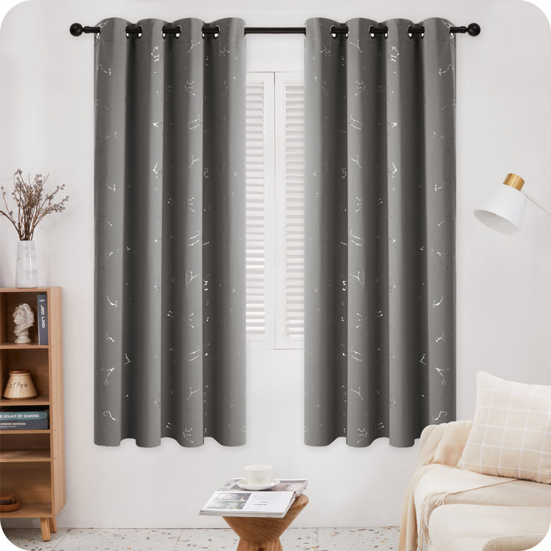 Radmilla Blackout Curtain Pair, 66cm Width x 183cm Drop, Light Grey