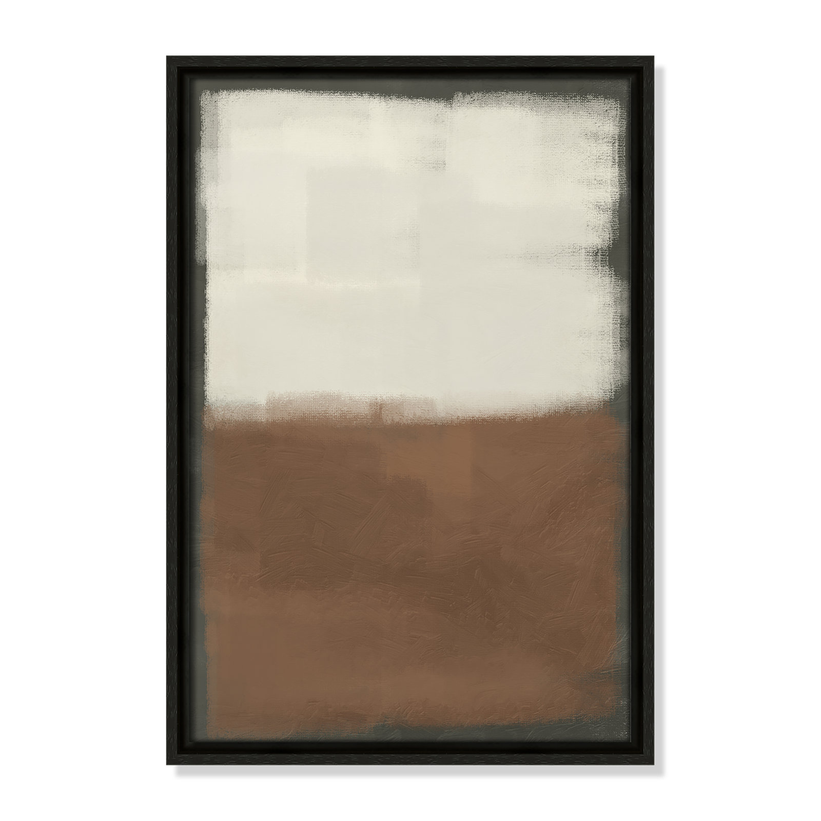 Alabaster Burst 2 - Floater Frame Print on Canvas, 19.5" H x 13.5" W x 2" D, Espresso 