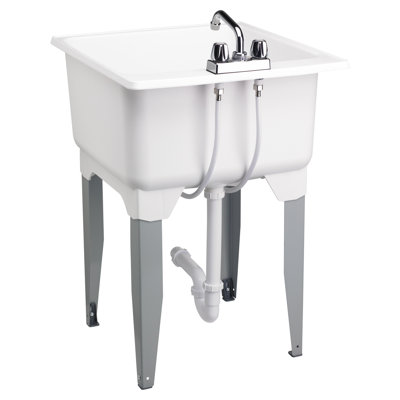 Mustee Utilatub Freestanding 23 in. Utility Sink Combo Kit with 6 in. Faucet