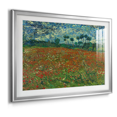Field with Poppies-Vincent van Gogh-Framed Print with Mat and glass-1889