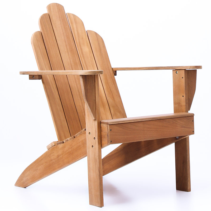 Sanchaya Teak Outdoor Adirondack Chair, Natural