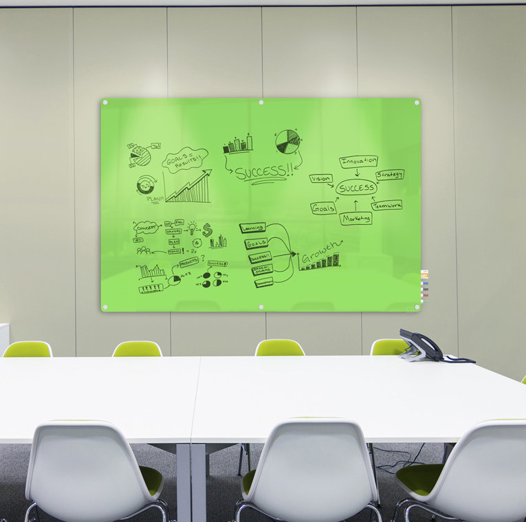 Panneau de verre magnétique mural Harmony, 48 po x 96 po, Vert
