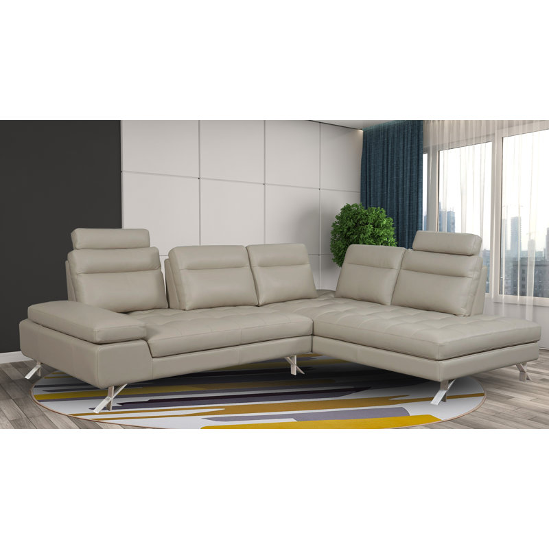 Canapé modulaire en cuir véritable Abington , Face à la droite