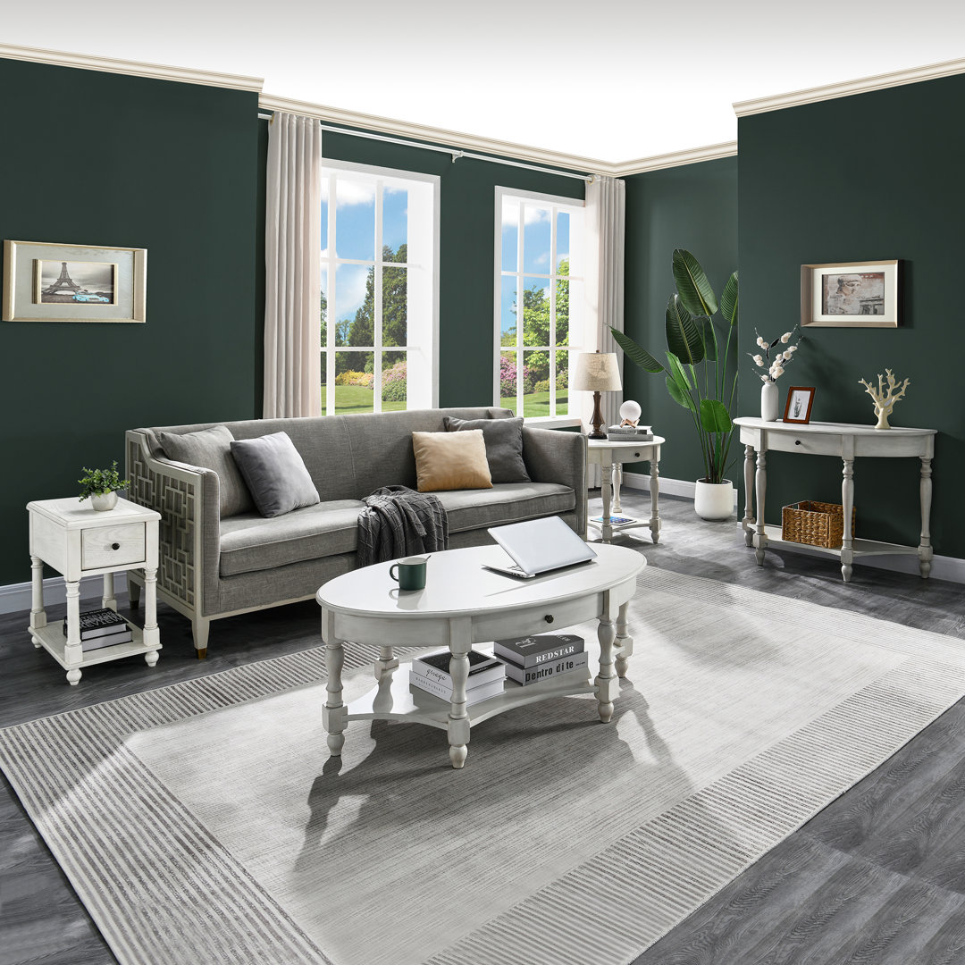 Bebi Abstract Oval Coffee Table with Storage Charlton Home® 