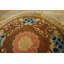 Tapis rond brun chameau antique