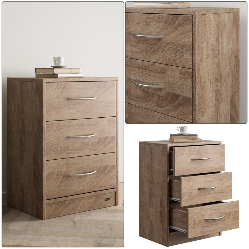 Rodica 28cm W MDF/particle Board Bedside Table, Oak