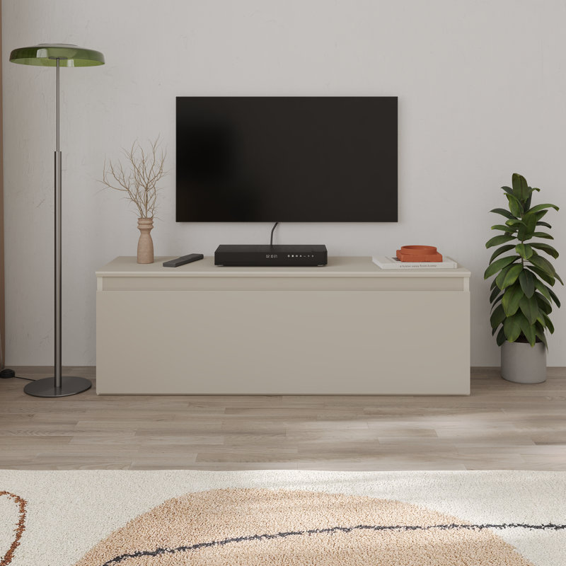  Modern Tv Stand Up To 40" Tvs With Soft-close Drop-down Door, Sandstone