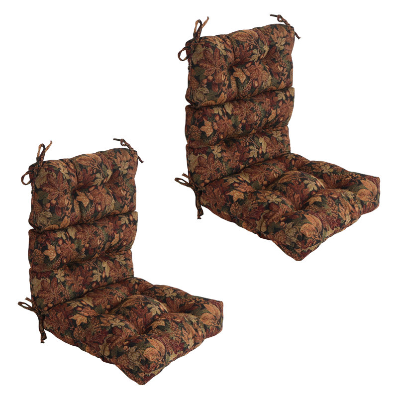 Tapestry Tufted Seat/Back Chair Cushions (Set Of 2)