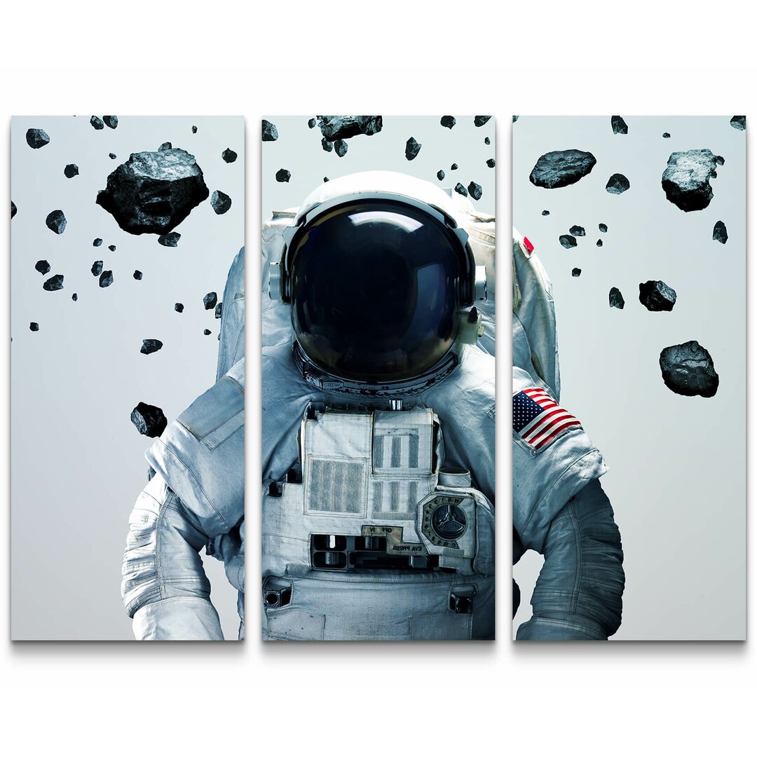 3-tlg. Leinwandbilder-Set Astronaut