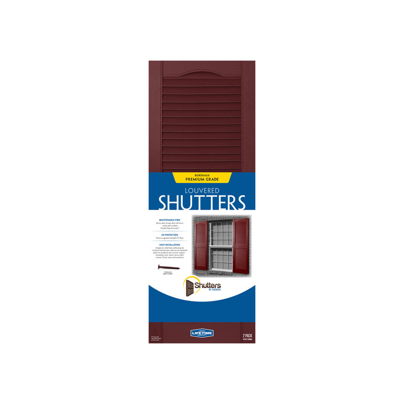 Bordeaux 63" x 14.5" Vinyl Louvered Shutters