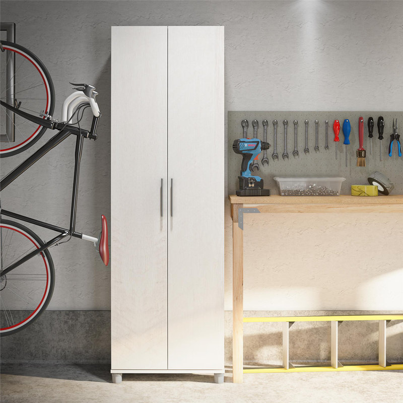 Armoire de rangement utilitaire 24 po Sabria, Chêne peint ivoire