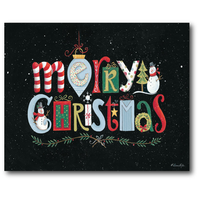« merry christmas », impression sur toile tendue