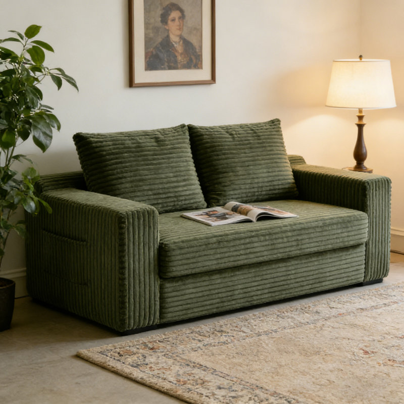 Canapé-lit convertible en mousse viscoélastique Boneless, Vert
