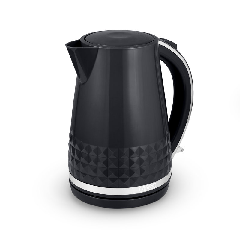 Tower T10075 Solitaire Kettle with 360° Swivel Base Cord Storage 1.5L 3KW, Black