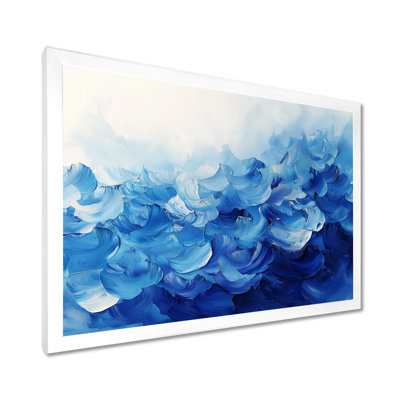 Bleu et blanc délicats pétales de fleurs II - fleurs, art mural