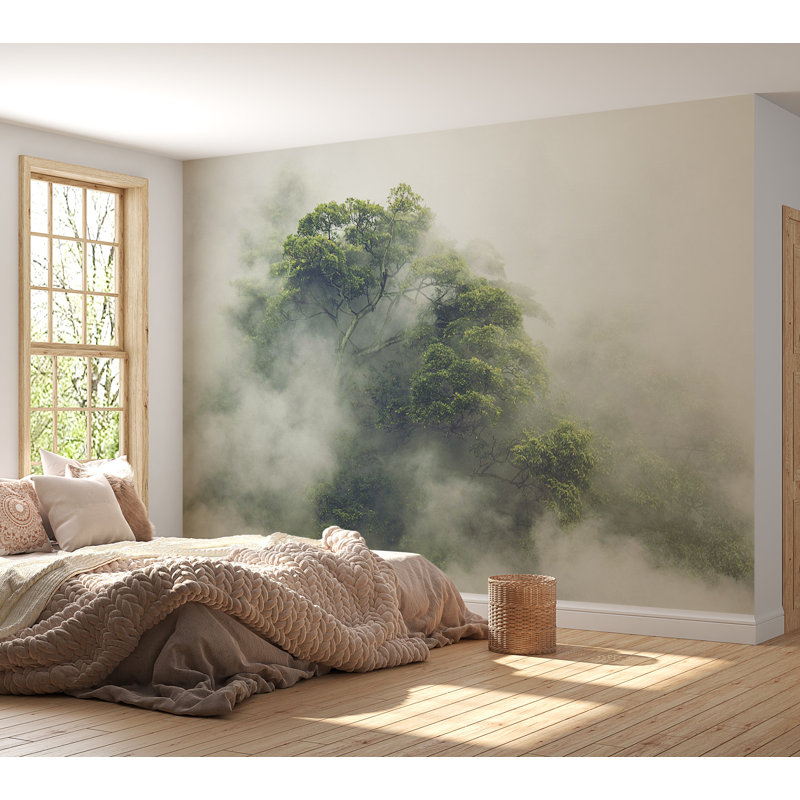 Papier peint paysage paysage brumeux, L 55 po x l 78 po