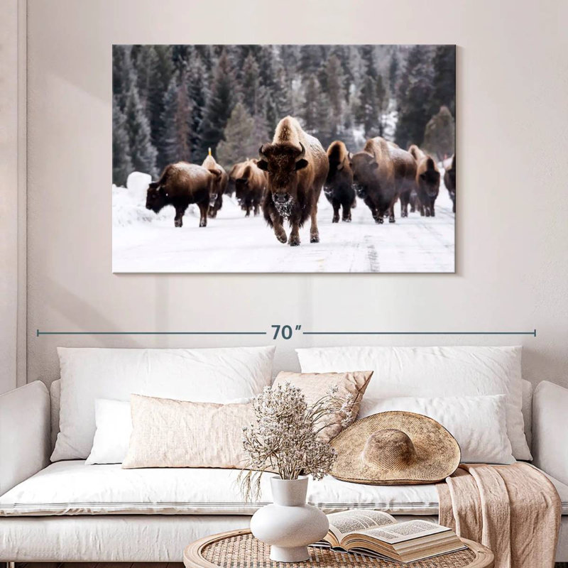 Bisons d'hiver, H 32 po x l 48 po