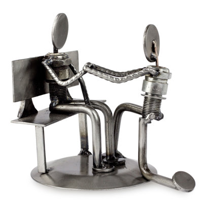 Figurine d’engagement de mariage en métal recyclé rustique Frantz