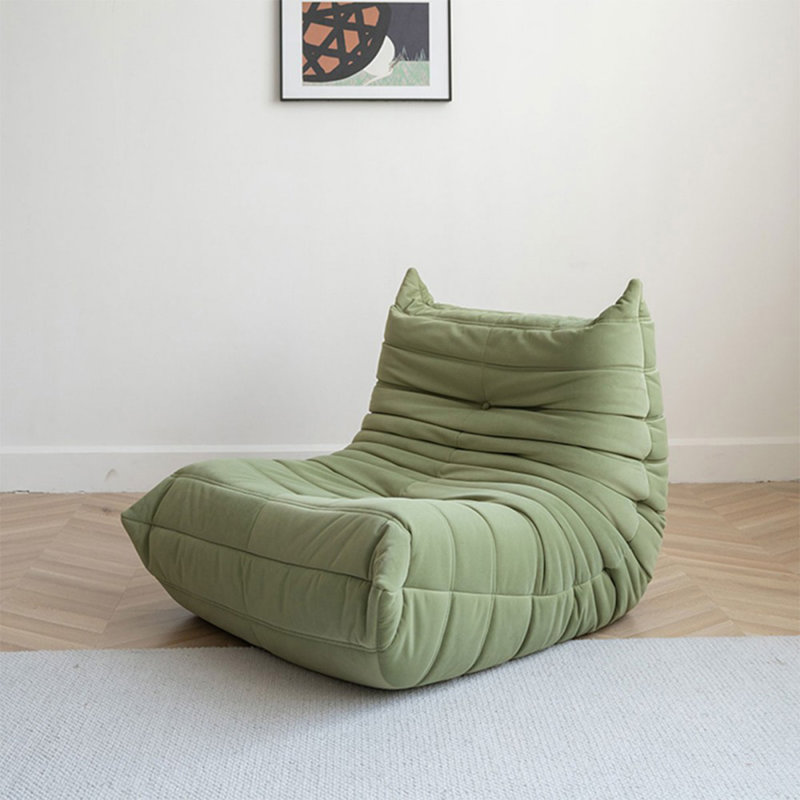 Chaise avec coussin vert 100% polyester, Polyester vert