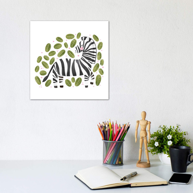 Safari Cuties Zebra - impression d'art graphique, H 12 po x l 12 po x P 1,5 po, Toile tendue