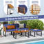 4 - Person Acacia Wood Patio Conversation Set with Cushions