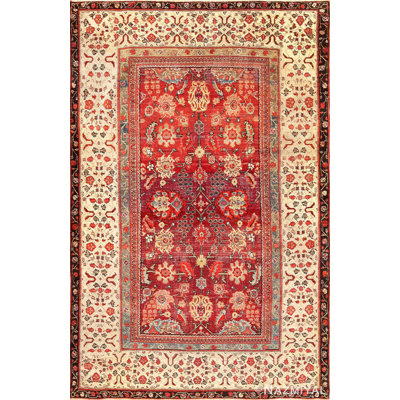 One-of-a-Kind Rectangle 6' X 8'9" 1900s Area Rug in Red/Blue/Beige