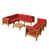 Structure en teck / coussin rouge