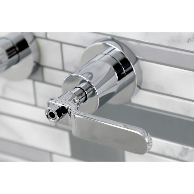 Kingston Brass Whitaker Two-Handle 3-Hole Wall Mount Roman Tub Faucet, Polished Chrome