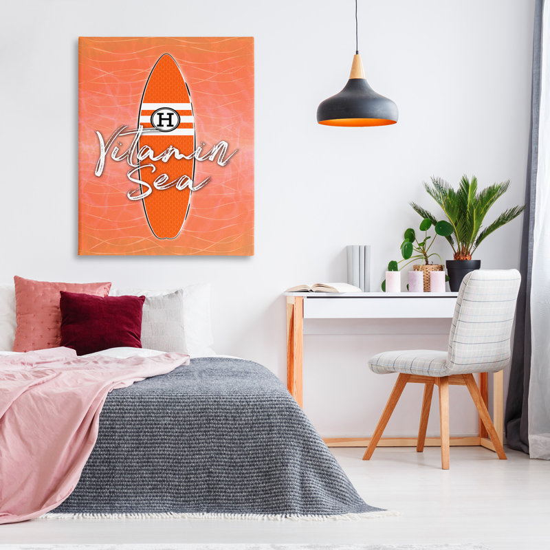 Vitamin Sea On Orange Canvas Wall Art Design By Martina Pavlova, 48" H x 36" W x 1.5" D