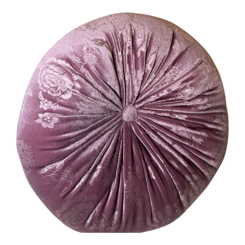 Therese 16" Tufted Round Throw Pillow, 16'' H X 16'' W, Pink