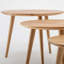 Moon Solid Wood Three Leg Coffee Table