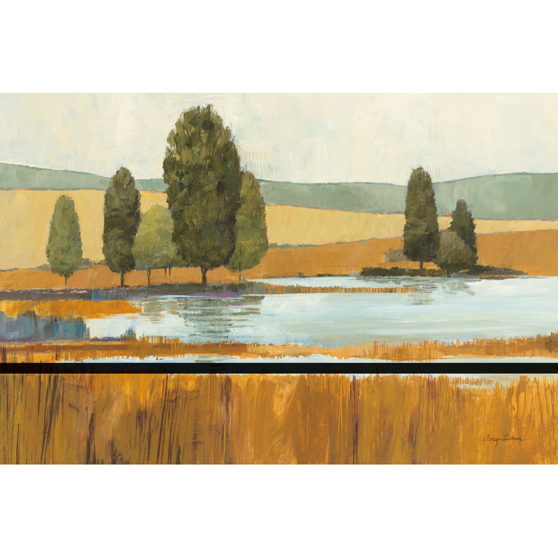 Amber Lake Tan Yellow Field Crop by Avery Tillmon - Painting Print, Wrapped Canvas, 51cm H x 76cm W