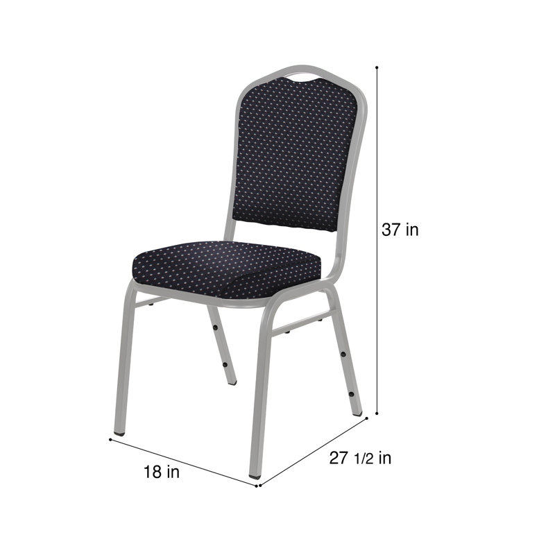 Lila Fabric Stack Chair (2 Pack), Navy, Silver