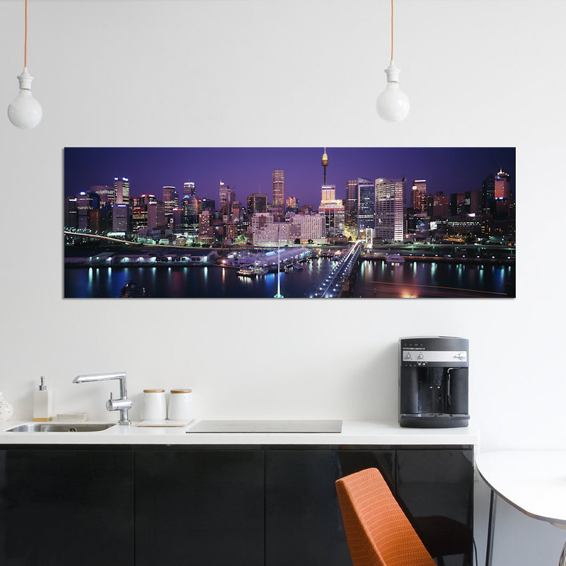 « vue partielle de l’horizon du centre-ville, sydney, australie », reproduction de photo sur toile, Toile tendue