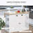 47" Fluted-Style Wooden Kitchen Island, Kitchen Countertop Storage Cabinet With Drop Leaf, Drawer, Open Shelves, Storage