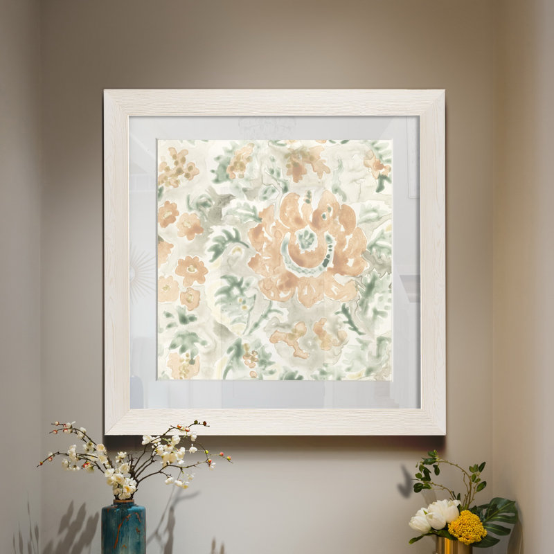 Tuile de jardin terre cuite, H 17 po x l 17 po x P 1,5 po, Papier encadré blanc