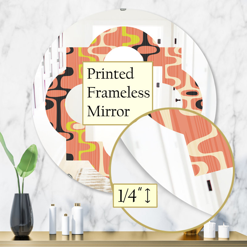 Miroir mural sans cadre abstrait, H 31,5 po x l po