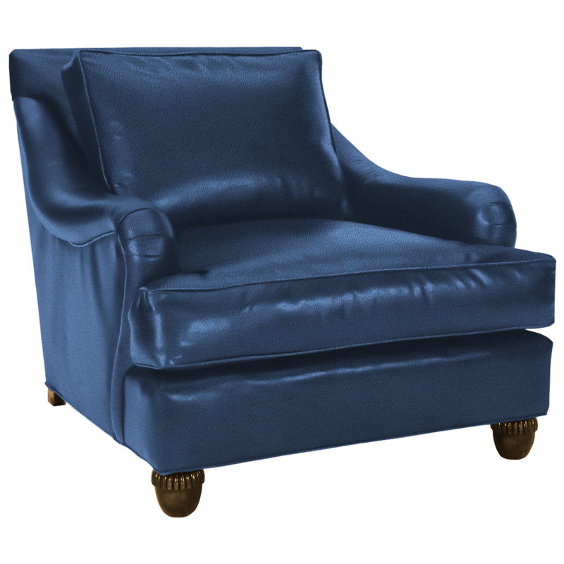 Armchair, Performance Twill Natural, French Dark Chocolate