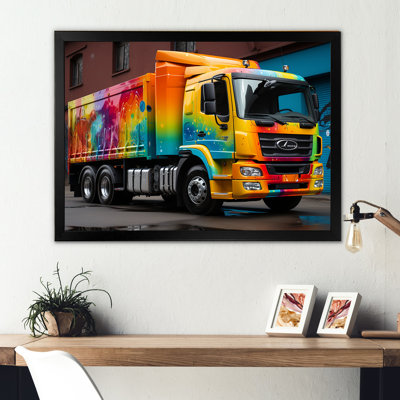 Graffiti urbain sur camion, livraison urbaine