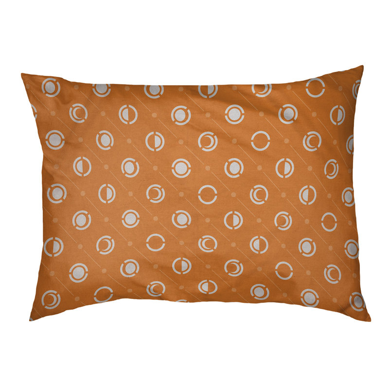 Coussin intérieur pour chien moon phases Chenault, Grand (l 50 po x P 7 po x H 40 po), Blanc / Orange