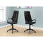 Chaise de bureau, hauteur réglable, pivotante, ergonomique, accoudoirs, bureau d'ordinateur, travail, tissu noir, métal noir, contemporain, moderne